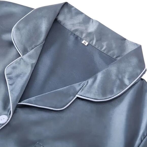 Women’s Satin Pajama 3 Piece Set – Short Sleeve Top & Shorts, Multiple Colors!! - Picture 2 of 6